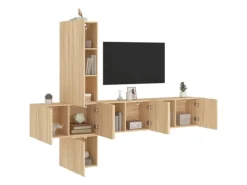 vidaXL 5-tlg. Wohnwand Sonoma-Eiche Holzwerkstoff Modell 5
