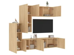 vidaXL 5-tlg. Wohnwand Sonoma-Eiche Holzwerkstoff Modell 4