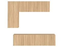 vidaXL 5-tlg. Wohnwand Sonoma-Eiche Holzwerkstoff Modell 3