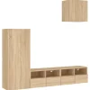 vidaXL 4-Tlg Wohnwand Sonoma-Eiche Holzwerkstoff 3216502