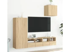 vidaXL 4-Tlg Wohnwand Sonoma-Eiche Holzwerkstoff 3216502
