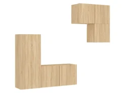 Best vidaXL 4-tlg. Wohnwand Sonoma-Eiche Holzwerkstoff Modell 1