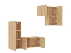 Best vidaXL 4-tlg. Wohnwand Sonoma-Eiche Holzwerkstoff Modell 1