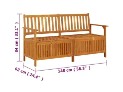 Clearance vidaXL Truhenbank 148 cm Massivholz Akazie