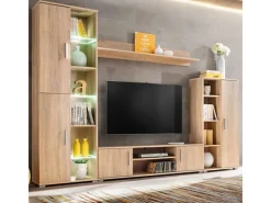 Sale vidaXL TV Wohnwand mit LED-Leuchten Sonoma Eiche