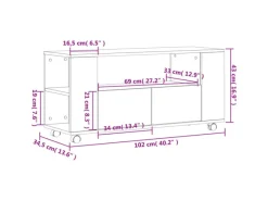 vidaXL TV-Schrank Betongrau 102x34,5x43 cm Holzwerkstoff
