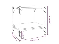 vidaXL TV-Schrank Grau Sonoma 40x33x41 cm Holzwerkstoff und Stahl