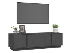 vidaXL TV-Schrank Grau 140x40x40 cm Massivholz Kiefür