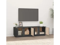 vidaXL TV-Schrank Grau 140x40x40 cm Massivholz Kiefür