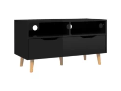 vidaXL TV-Schrank Hochglanz-Schwarz 90x40x48,5 cm Holzwerkstoff