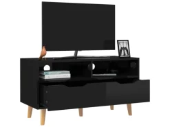 vidaXL TV-Schrank Hochglanz-Schwarz 90x40x48,5 cm Holzwerkstoff