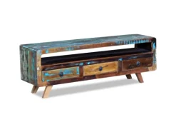 Discount vidaXL TV-Schrank mit 3 Schubladen Altholz Massiv