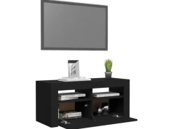 Clearance vidaXL TV-Schrank mit LED-Beleuchtung Schwarz 90x35x40 cm
