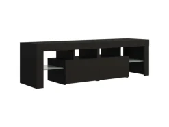 Hot vidaXL TV-Schrank mit LED-Beleuchtung Schwarz 140x36,5x40 cm