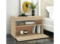 Best vidaXL TV-Schrank mit LED-Leuchten Sonoma-Eiche 60x35x40 cm