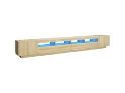 vidaXL TV-Schrank mit LED-Leuchten Sonoma-Eiche 300x35x40 cm