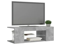 vidaXL TV-Schrank mit LED-Leuchten Betongrau 90x39x30 cm