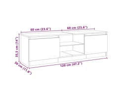 Clearance vidaXL TV-Schrank mit LED-Leuchten Sonoma-Eiche 120x30x35,5 cm