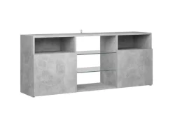 vidaXL TV-Schrank mit LED-Leuchten Betongrau 120x30x50 cm