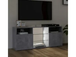 vidaXL TV-Schrank mit LED-Leuchten Betongrau 120x30x50 cm