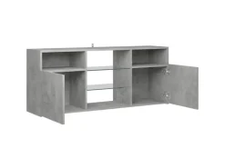 vidaXL TV-Schrank mit LED-Leuchten Betongrau 120x30x50 cm