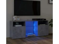 vidaXL TV-Schrank mit LED-Leuchten Betongrau 120x30x50 cm