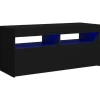 Best vidaXL TV-Schrank mit LED-Leuchten Schwarz 90x35x40 cm