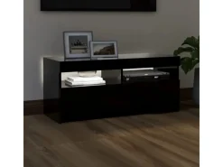 Best vidaXL TV-Schrank mit LED-Leuchten Schwarz 90x35x40 cm