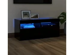 Best vidaXL TV-Schrank mit LED-Leuchten Schwarz 90x35x40 cm