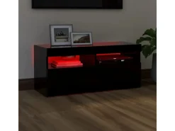 Best vidaXL TV-Schrank mit LED-Leuchten Schwarz 90x35x40 cm