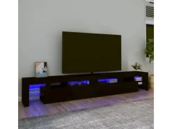 vidaXL TV-Schrank mit LED-Leuchten Schwarz 260x36,5x40 cm