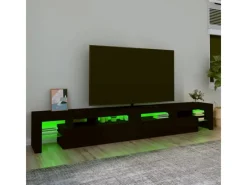 vidaXL TV-Schrank mit LED-Leuchten Schwarz 260x36,5x40 cm