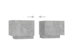 New vidaXL TV-Schrank mit LED-Leuchten Betongrau 200x35x40 cm