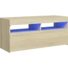Online vidaXL TV-Schrank mit LED-Leuchten Sonoma-Eiche 90x35x40 cm