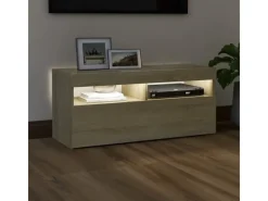 Online vidaXL TV-Schrank mit LED-Leuchten Sonoma-Eiche 90x35x40 cm