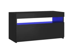 vidaXL TV-Schrank mit LED-Leuchten Schwarz 75x35x40 cm