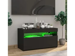 vidaXL TV-Schrank mit LED-Leuchten Schwarz 75x35x40 cm