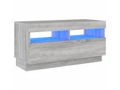 vidaXL TV-Schrank mit LED-Leuchten Grau Sonoma 80x35x40 cm