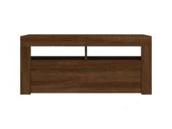 vidaXL TV-Schrank mit LED-Leuchten Braun Eichen-Optik 90x35x40 cm Modell 2