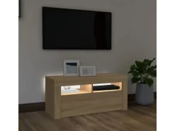vidaXL TV-Schrank mit LED-Leuchten Sonoma-Eiche 90x35x40 cm Modell 1