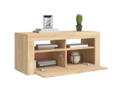vidaXL TV-Schrank mit LED-Leuchten Sonoma-Eiche 90x35x40 cm Modell 1