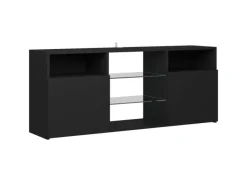 vidaXL TV-Schrank mit LED-Leuchten Schwarz 120x30x50 cm