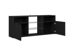 vidaXL TV-Schrank mit LED-Leuchten Schwarz 120x30x50 cm