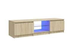 vidaXL TV-Schrank mit LED-Leuchten Sonoma-Eiche 140x40x35,5 cm
