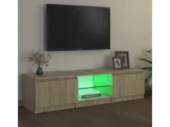 vidaXL TV-Schrank mit LED-Leuchten Sonoma-Eiche 140x40x35,5 cm