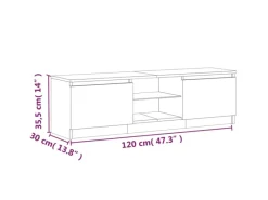 vidaXL TV-Schrank mit LED-Leuchten Grau Sonoma 120x30x35,5 cm