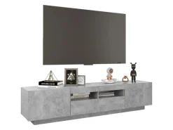 vidaXL TV-Schrank mit LED-Leuchten Betongrau 180x35x40 cm 2