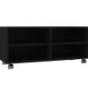 vidaXL TV-Schrank mit Rollen Schwarz 90x35x35 cm Holzwerkstoff