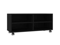 vidaXL TV-Schrank mit Rollen Schwarz 90x35x35 cm Holzwerkstoff