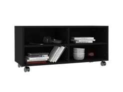 vidaXL TV-Schrank mit Rollen Schwarz 90x35x35 cm Holzwerkstoff